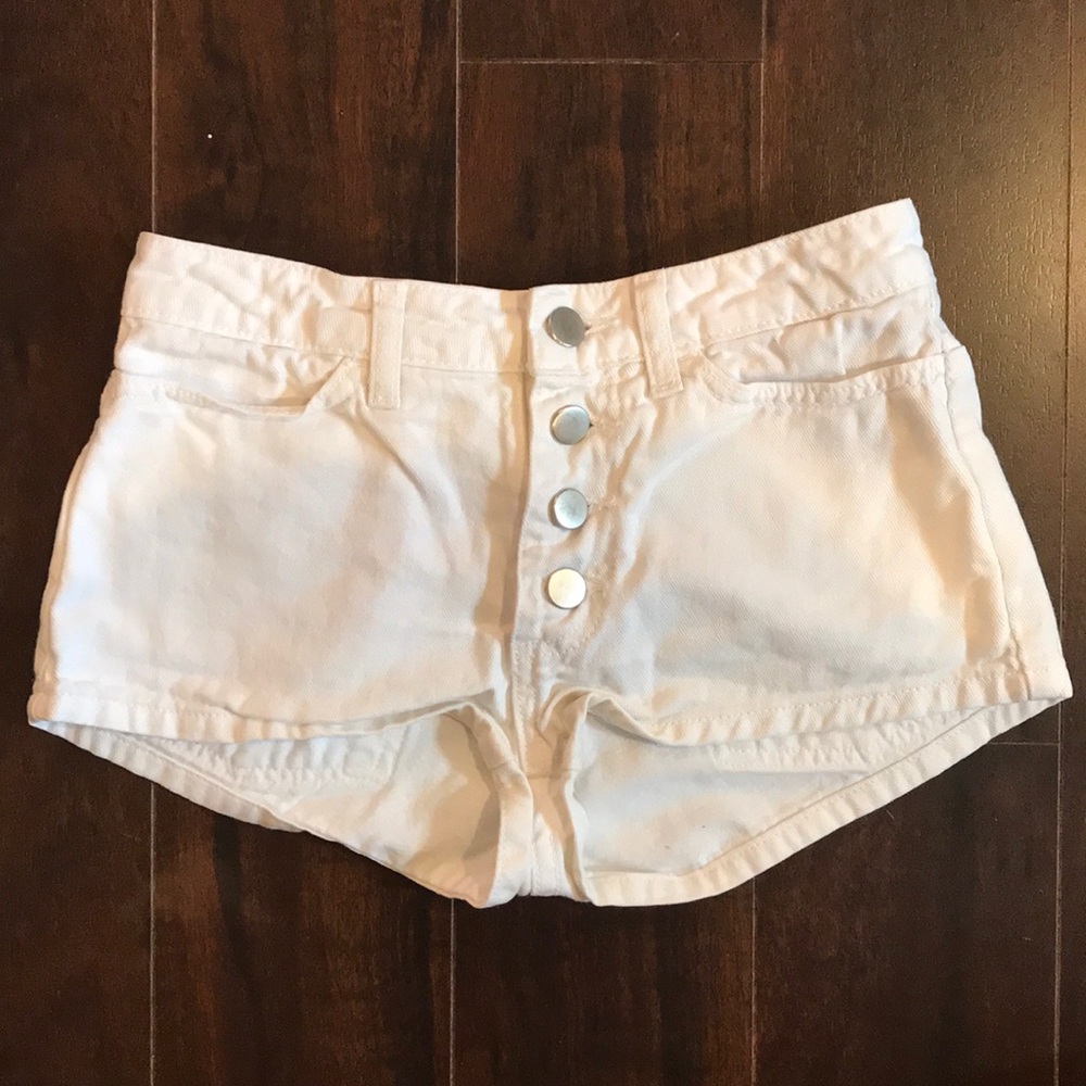 White Mid-rise Shorts